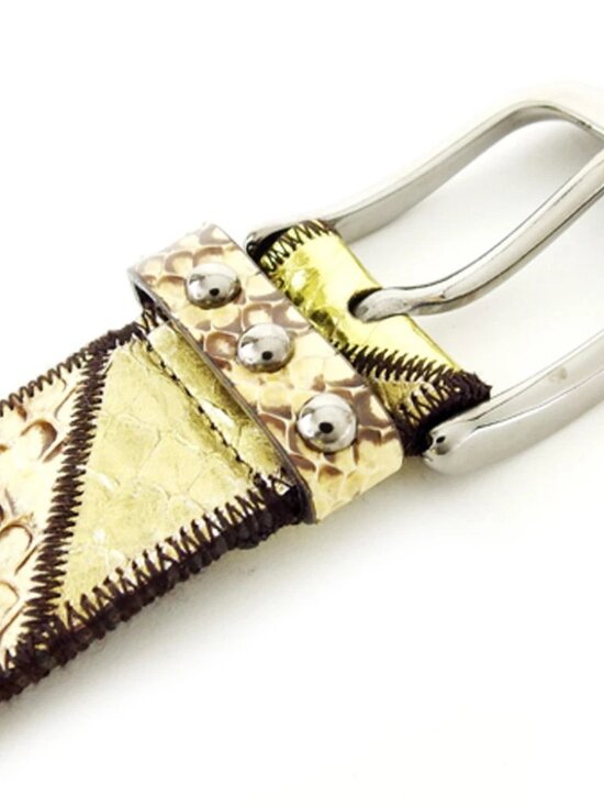 miumiu belt Gold Brown Woman unisex Authentic Used T7188 main image 7